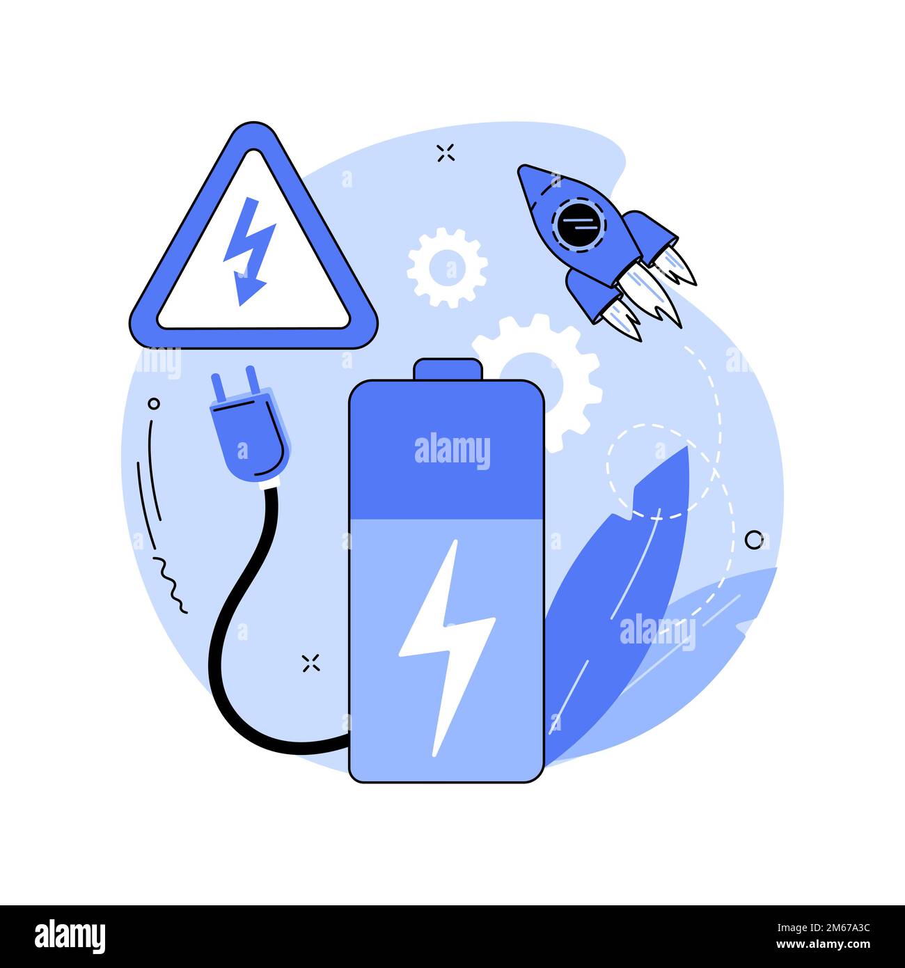 Safety battery abstract concept vector illustration. Charging safety