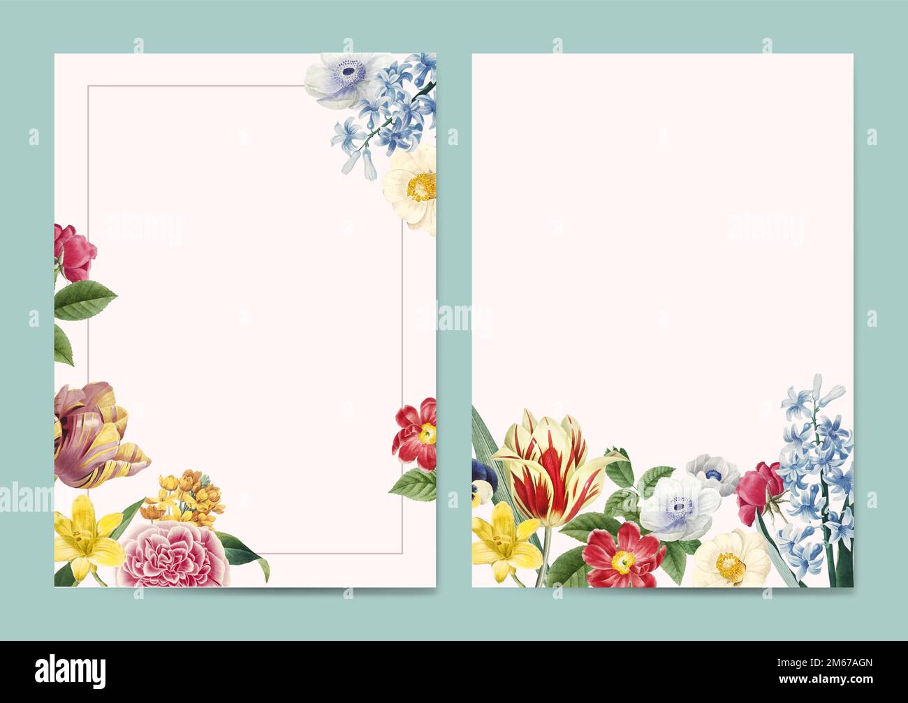 Blank floral frame design vector Stock Vector