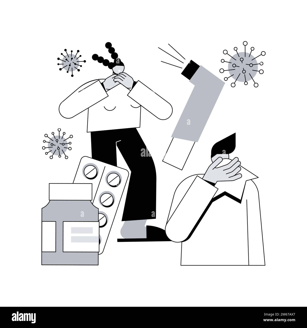 Allergic diseases abstract concept vector illustration. Atopic allergy