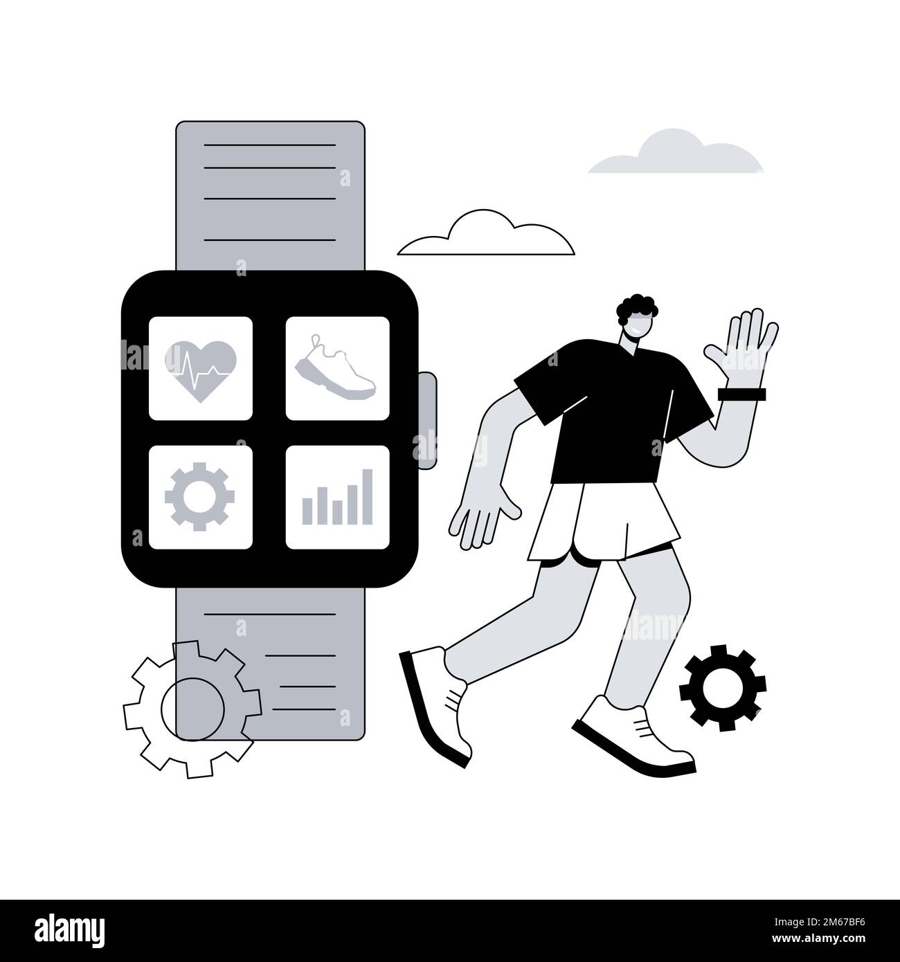 Healthcare trackers wearables and sensors abstract concept vector