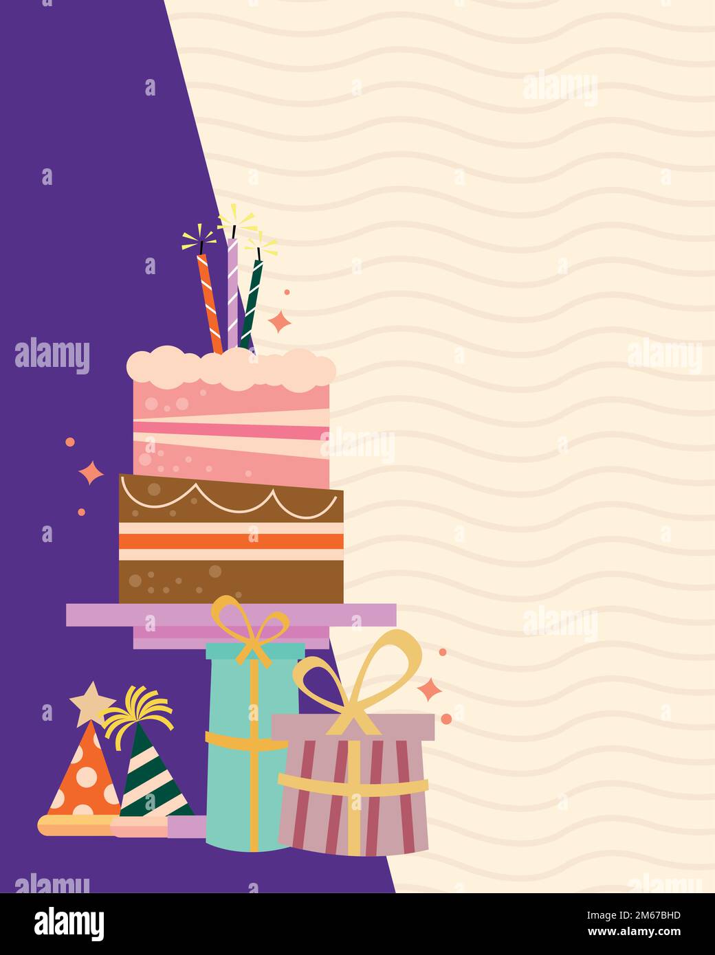 birthday sweet cake and hats Stock Vector Image & Art - Alamy