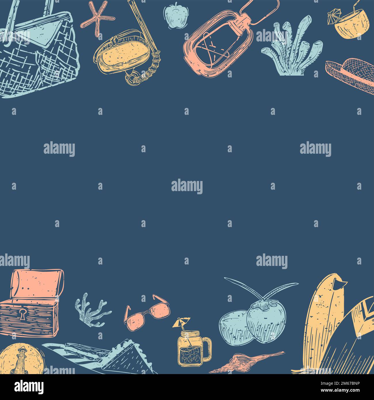 Summer themed border background vector Stock Vector Image & Art - Alamy