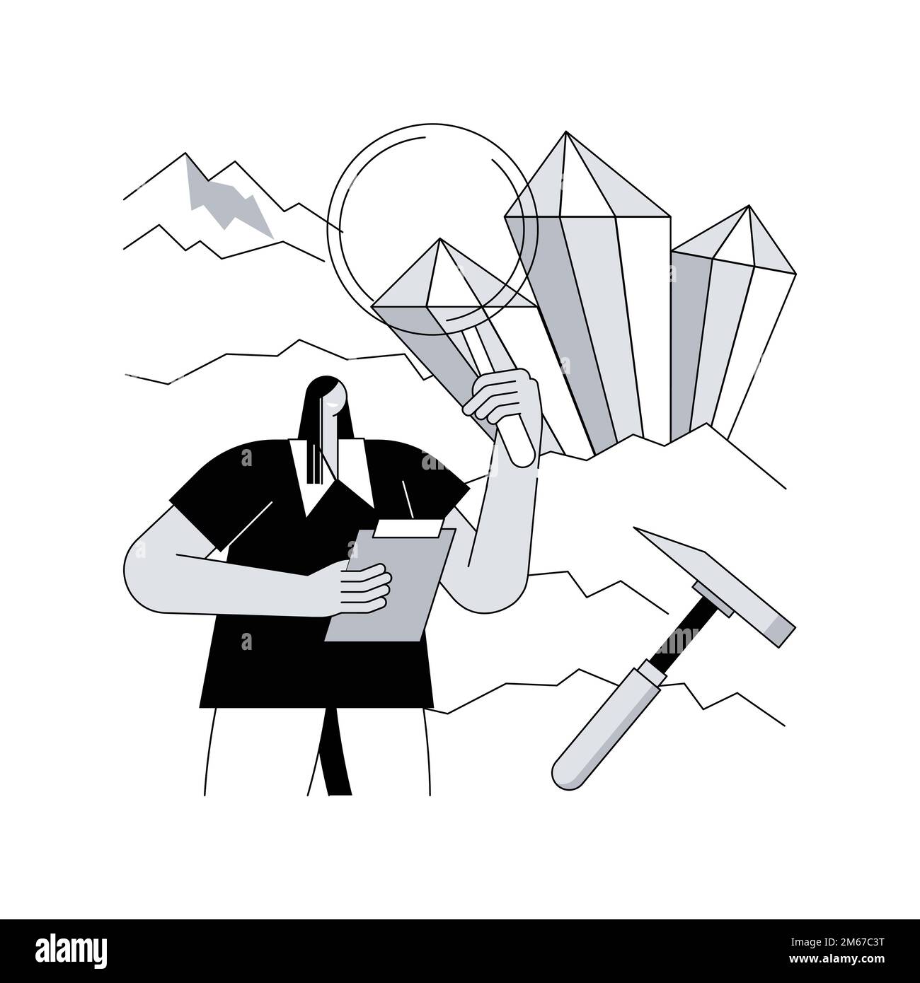 Mineralogy abstract concept vector illustration. Rocks and minerals