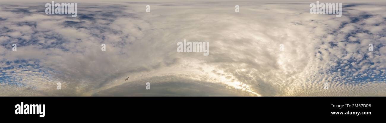 Overcast Stratus Overcast sky panorama on rainy day with Stratocumulus clouds in ...