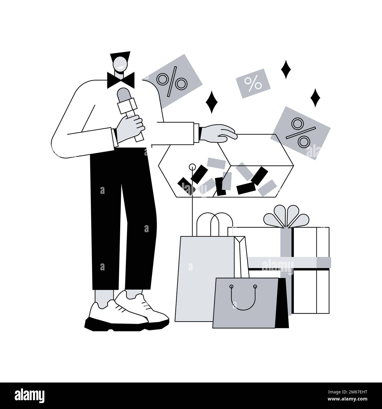 Prize draw abstract concept vector illustration. Big prize winner