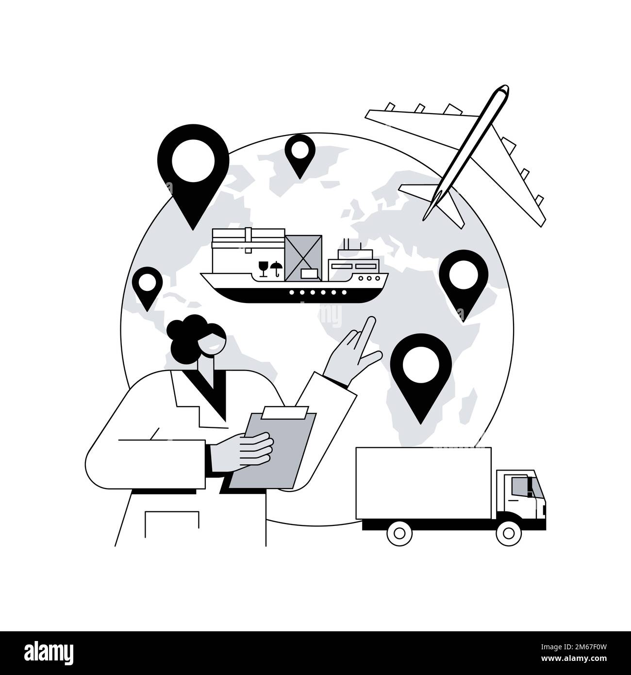 Global transportation system abstract concept vector illustration ...