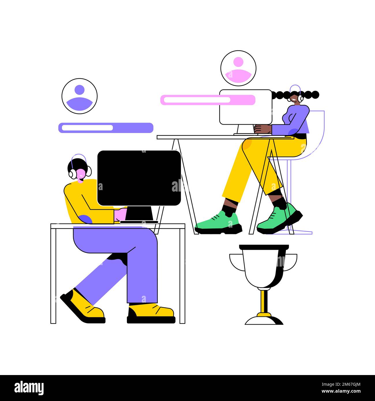 Esport abstract concept vector illustration. Multiplayer video game, cybersport market, esport