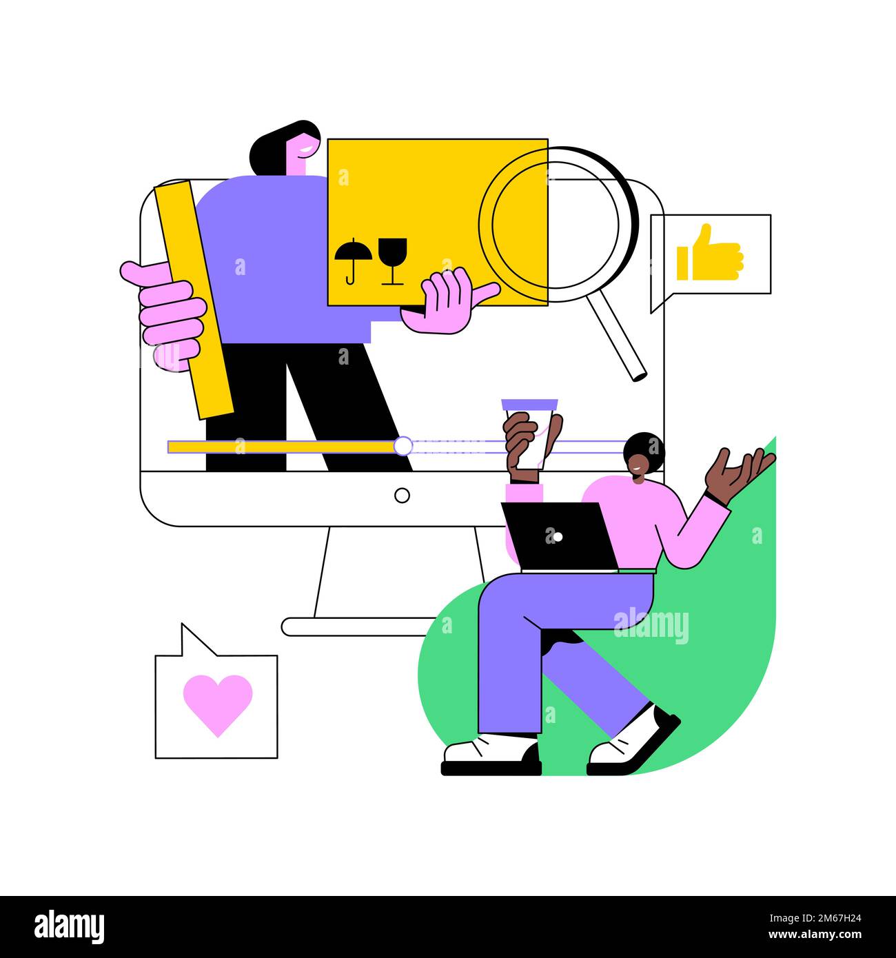 Unboxing video abstract concept vector illustration. Unboxing new item ...