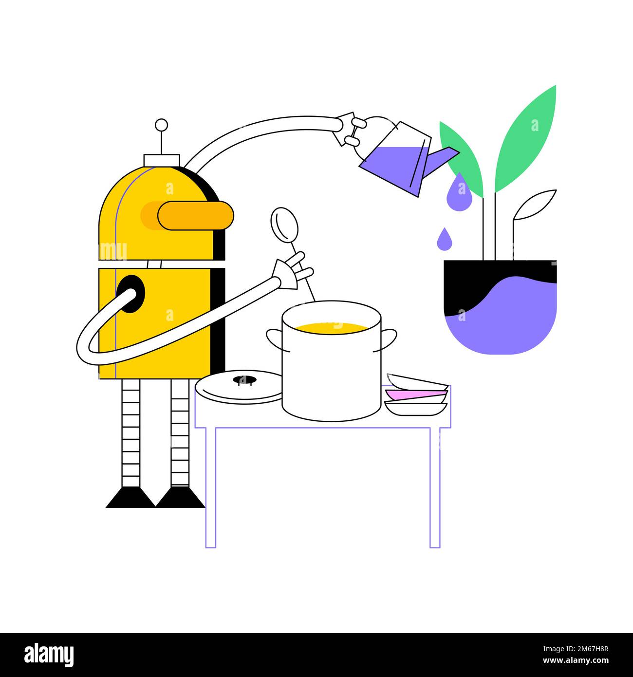 Home robot technology abstract concept vector illustration. Service
