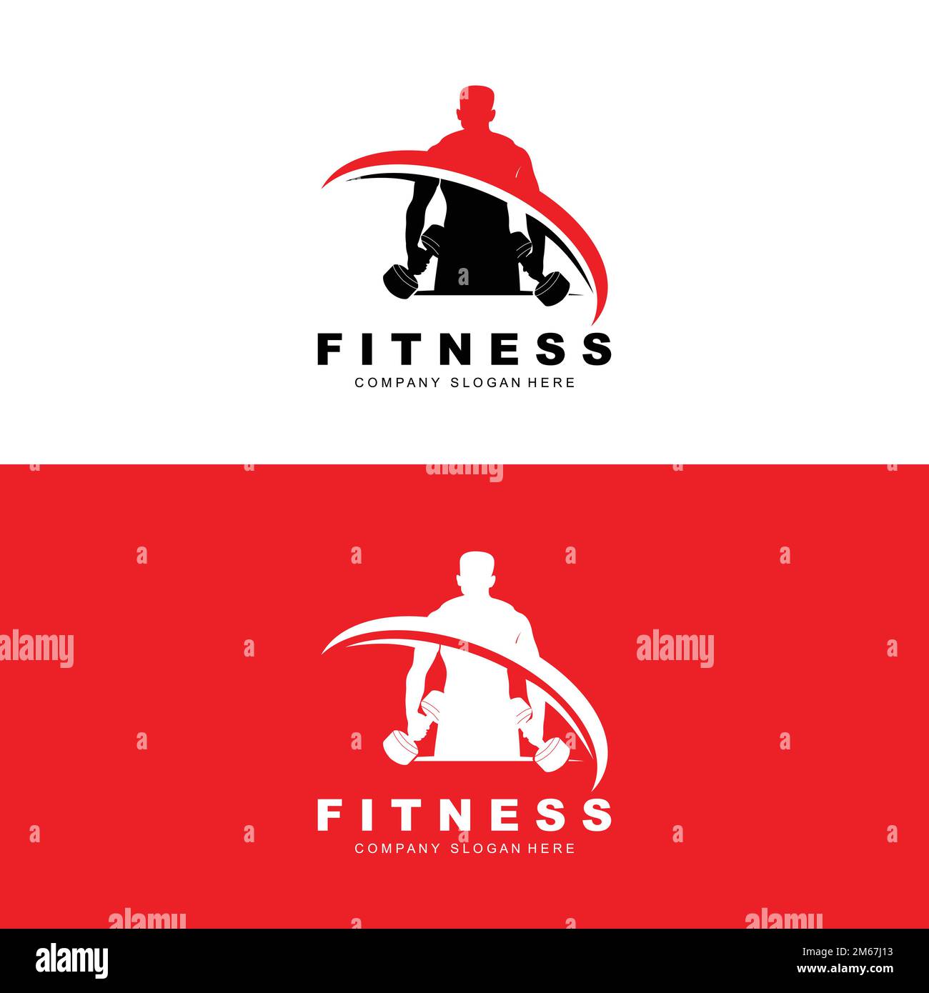 Gym Logo, Fitness Logo Vector, Design Suitable For Fitness, Sports Equipment, Body Health, Body Supplement Product Brands Stock Vector
