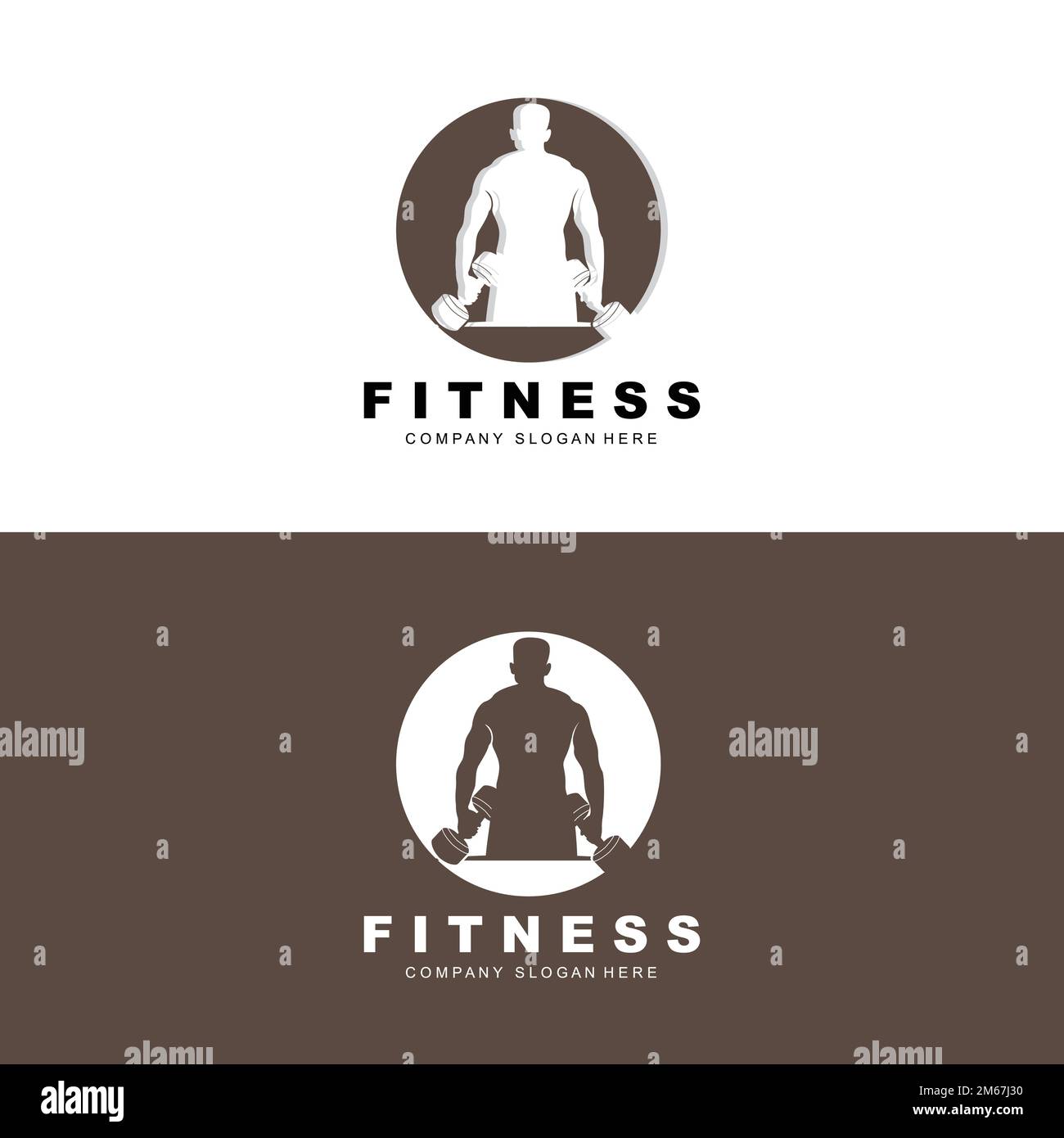 Gym Logo, Fitness Logo Vector, Design Suitable For Fitness, Sports Equipment, Body Health, Body Supplement Product Brands Stock Vector