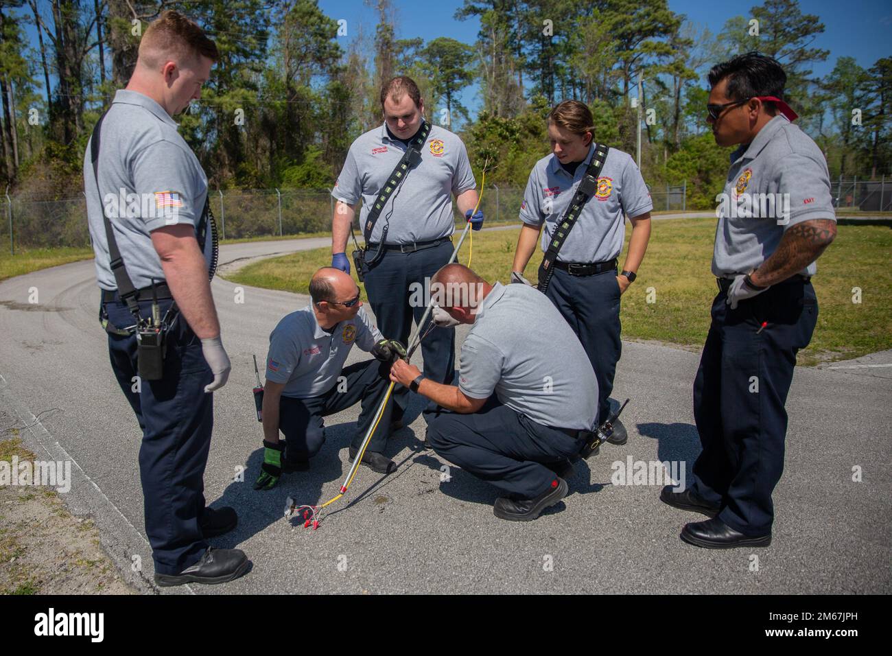 Firefighters with Camp Lejeune Fire and Emergency Services (FES