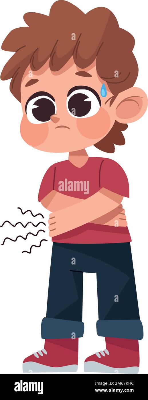 little boy sick with stomach ache Stock Vector Image & Art Alamy