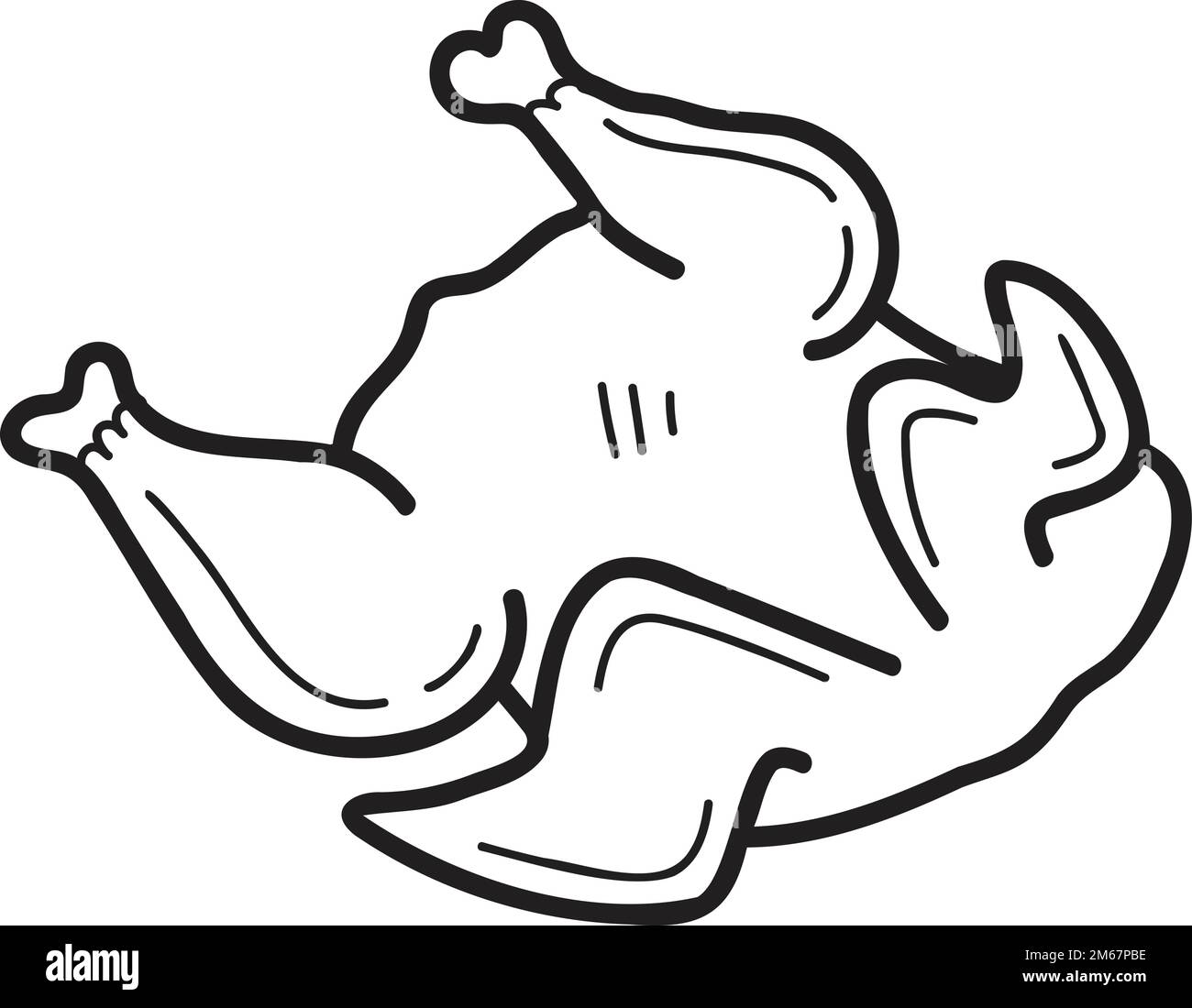 Hand Drawn grilled chicken illustration isolated on background Stock