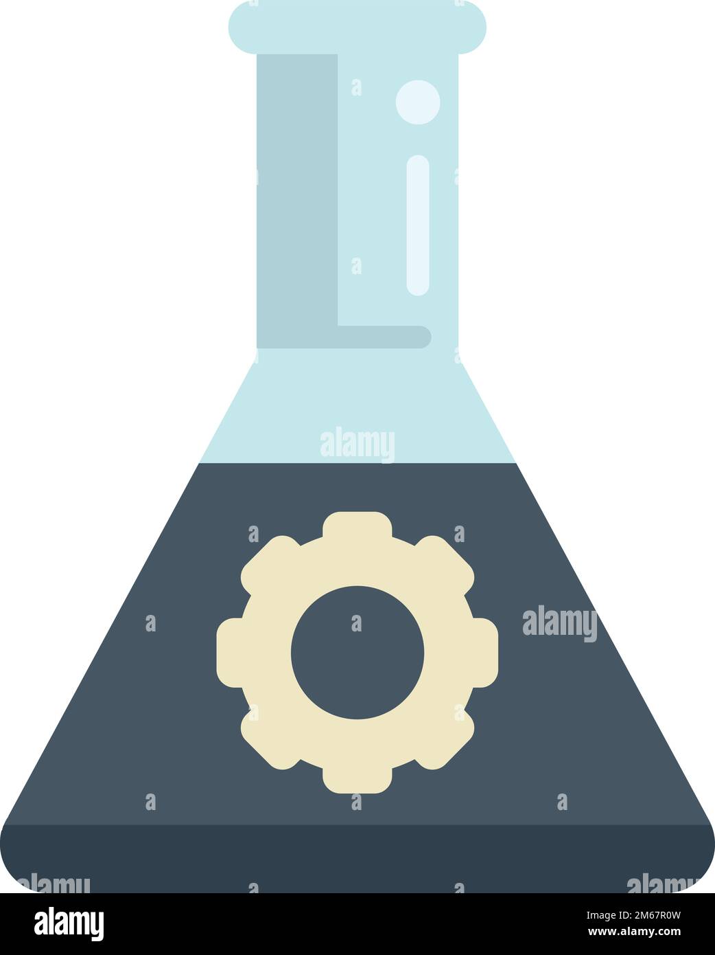 Flask oil business icon flat vector. Creative solution. Think startup ...