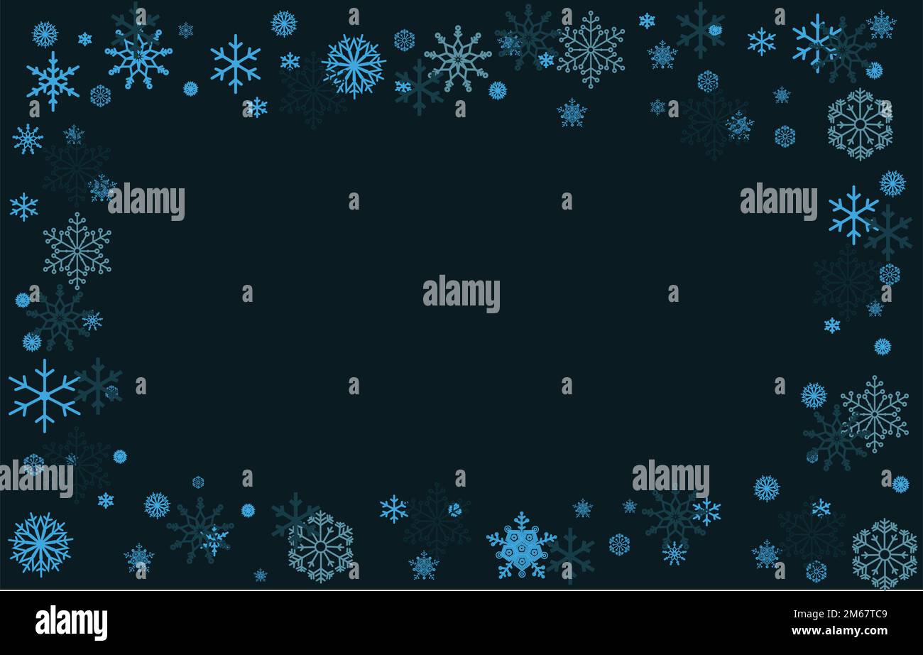 Dark Snowflakes Cool Cold Winter Snow Background Stock Vector