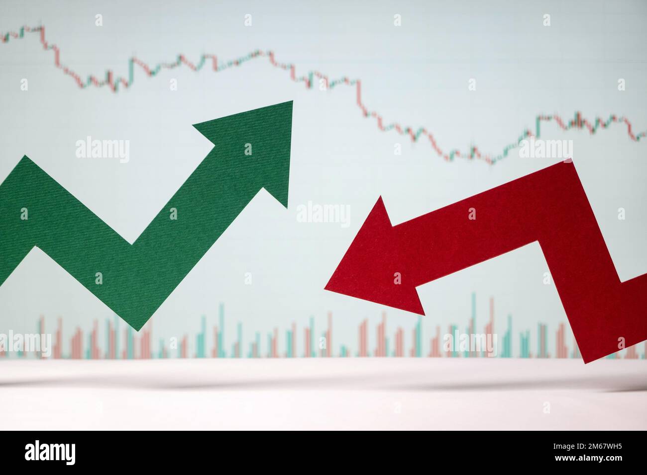 Indecision in the stock or crypto market. Price action going sideways  before the next move. Economic growth or global recession Stock Photo -  Alamy