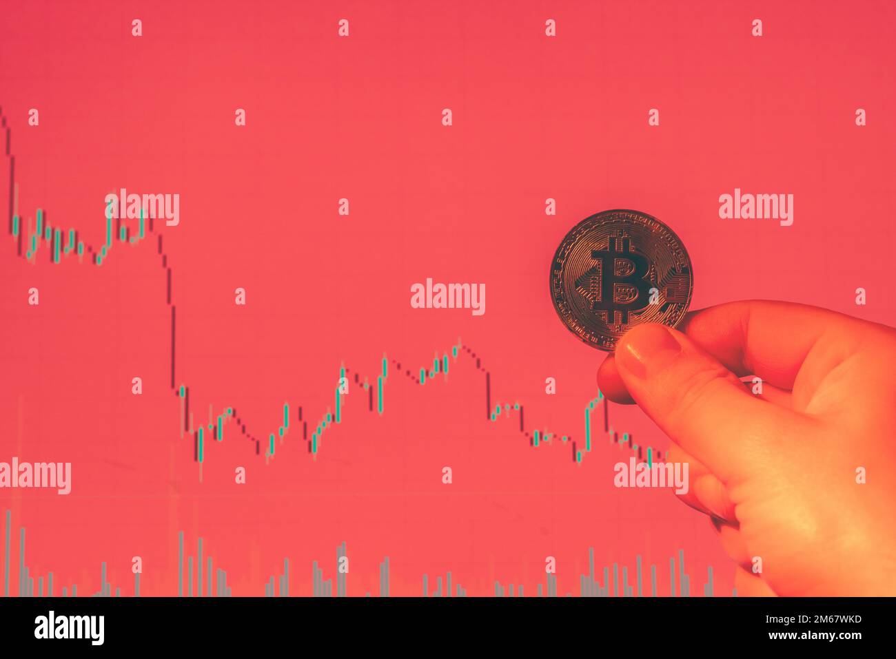 Bitcoin and crypto market crash. Economic downturn and big selling  pressure. Global recession, financial crisis Stock Photo - Alamy