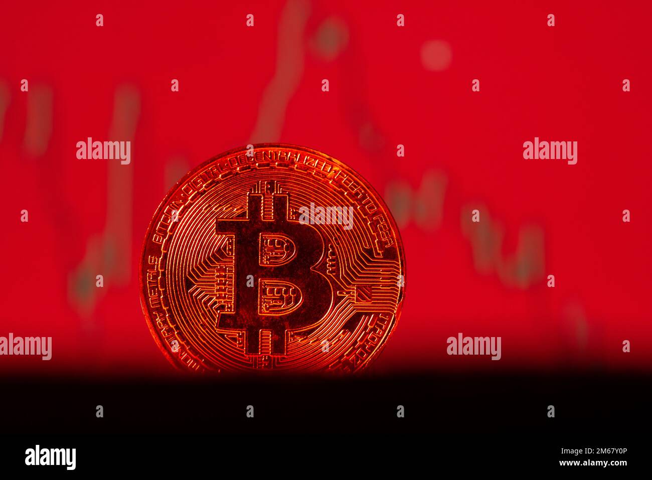 Bitcoin and crypto market crash. Economic downturn and big selling