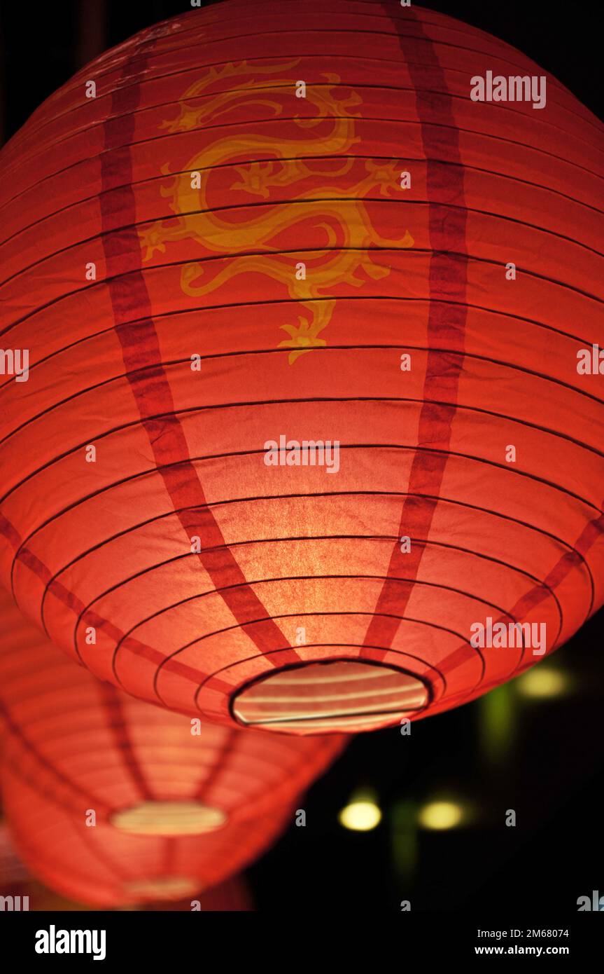 chinese lantern in the temple Stock Photo - Alamy