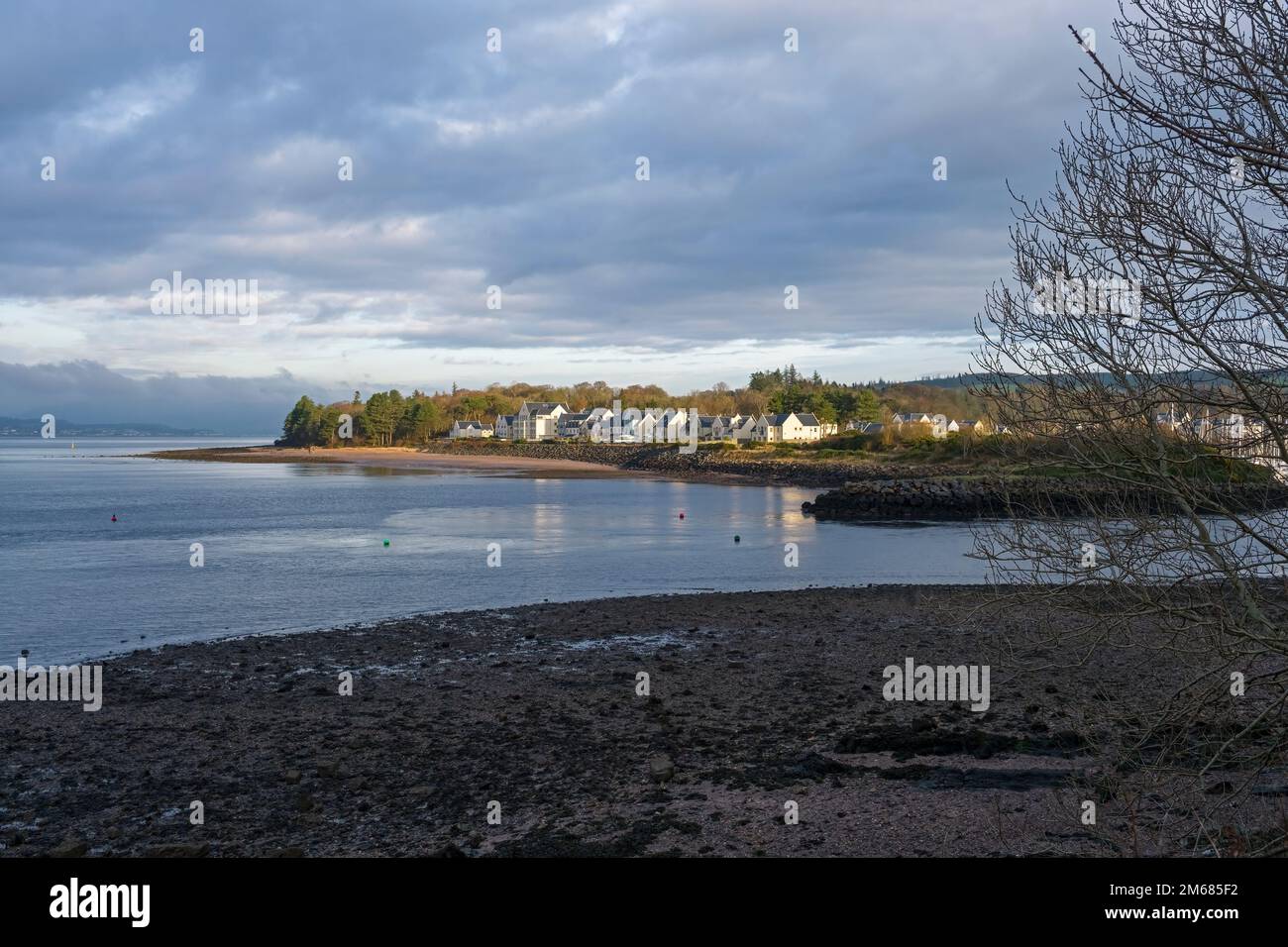 Looking over to the entrance of Kip Marina which fronts the village of