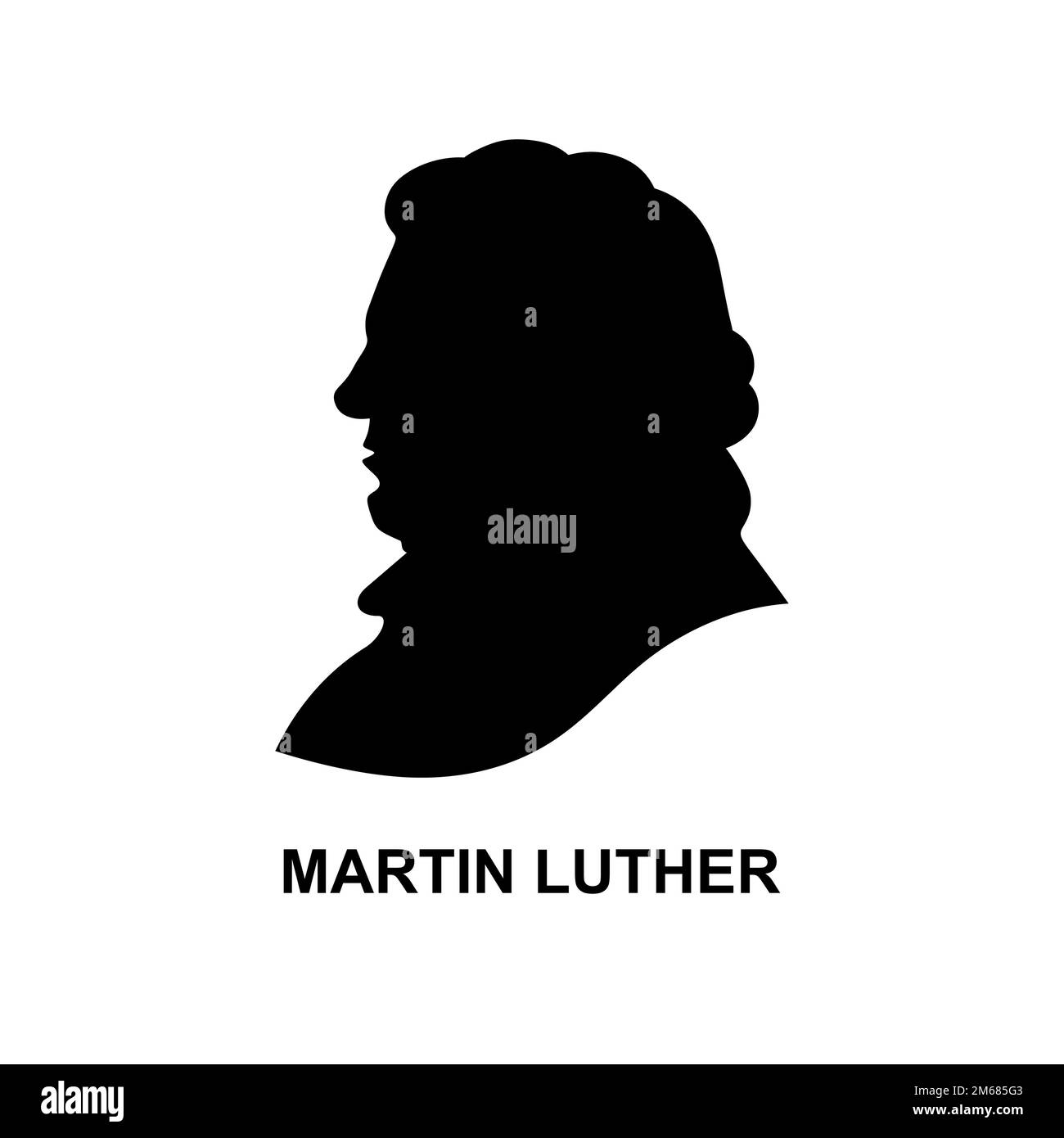 A silhouette of the Christian reformer and theologian Martin Luther Stock Vector