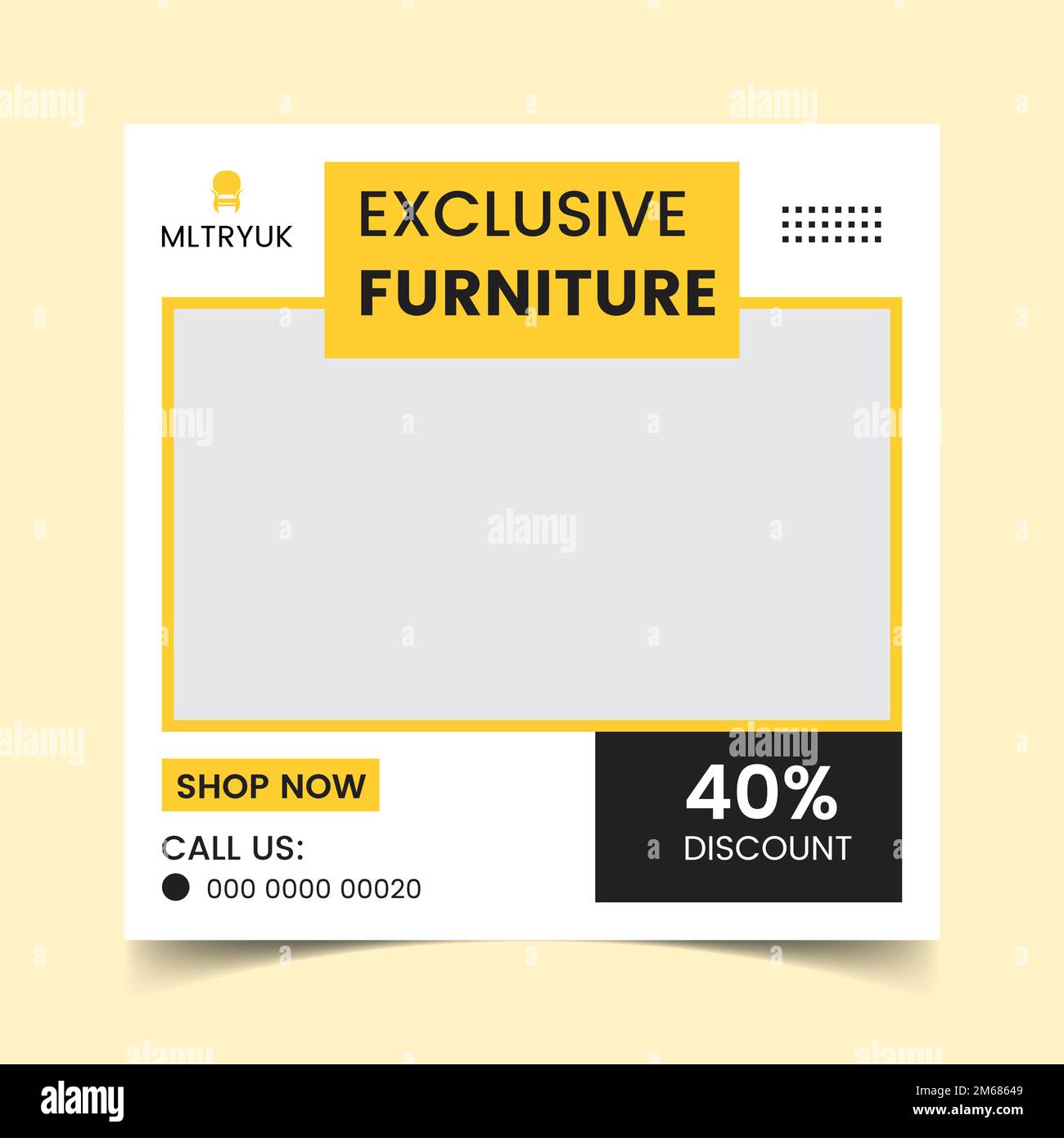 Furniture social media post template. Stock Vector