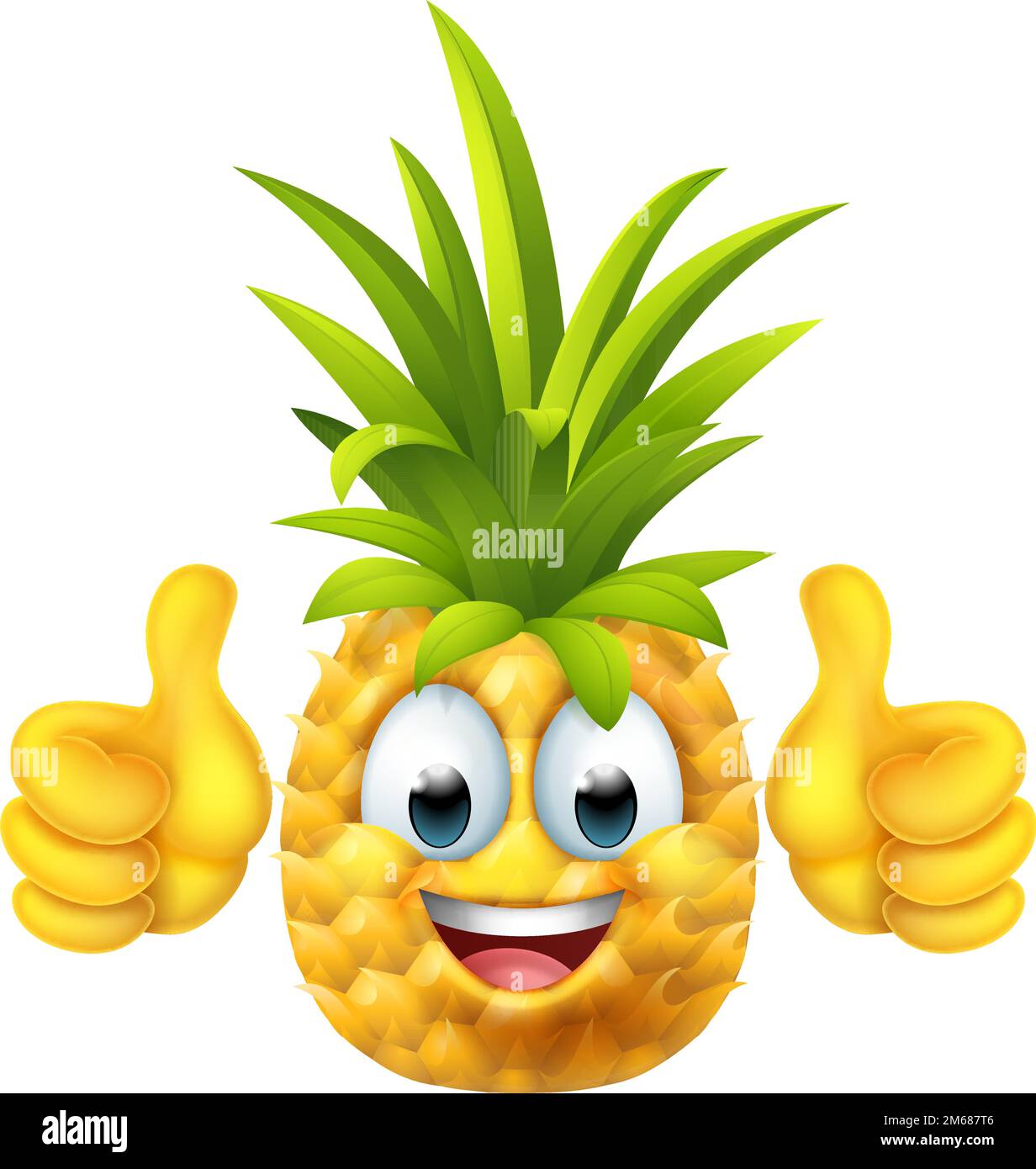 Pineapple Fruit Cartoon Emoticon Emoji Mascot Stock Vector Image & Art