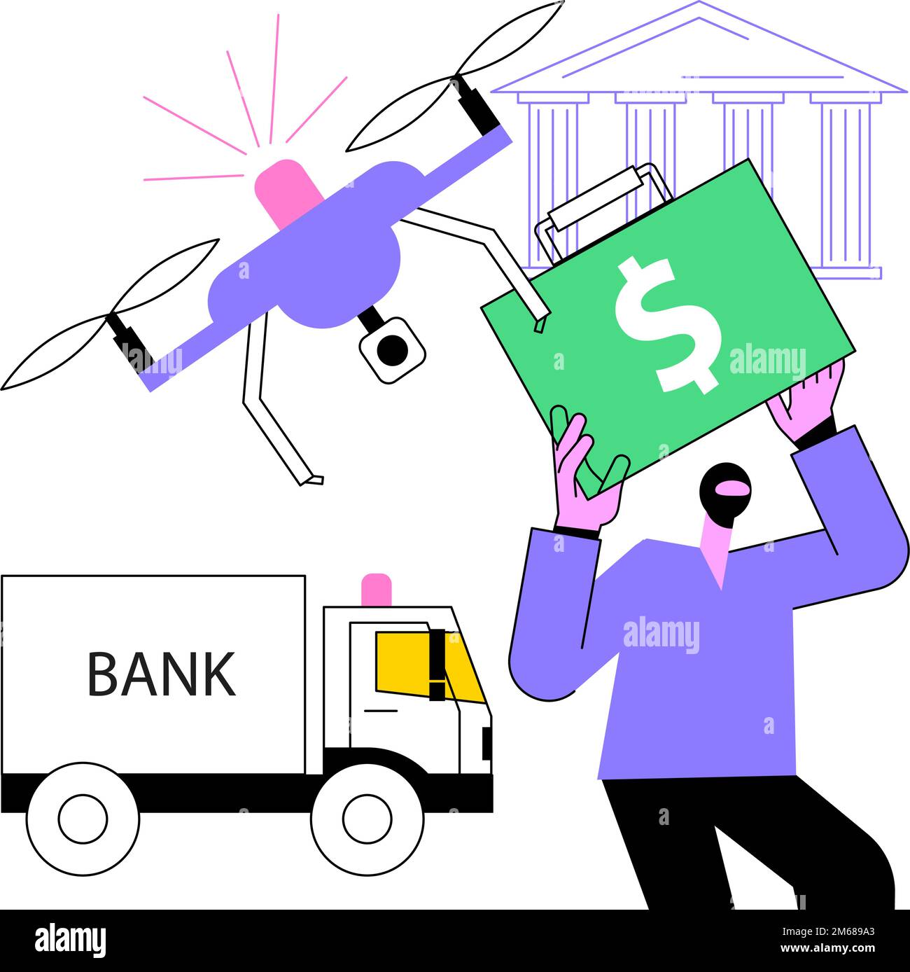 Law enforcement drones abstract concept vector illustration. Law