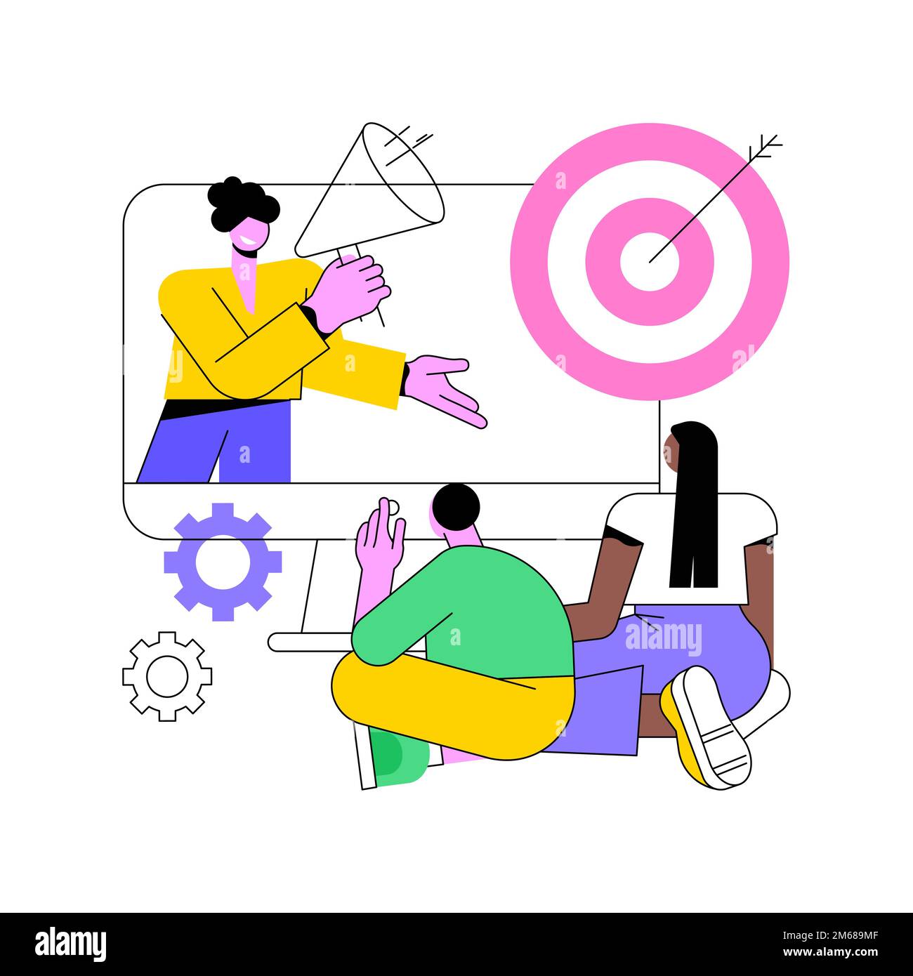 Addressable TV advertising abstract concept vector illustration. TV ad