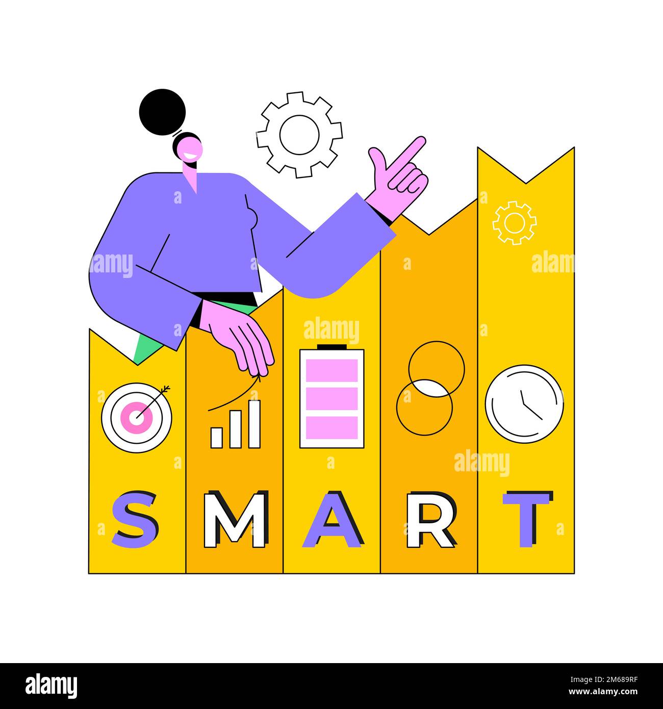 SMART Objectives abstract concept vector illustration. Business management, aim establishment