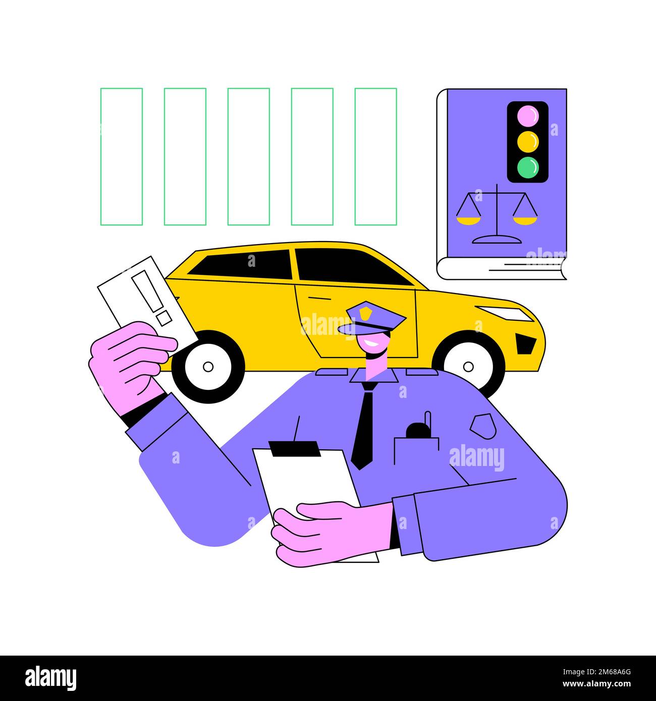 Traffic laws abstract concept vector illustration. Traffic code, obey laws and regulations, driving license, vehicle movement rules, road safety, viol Stock Vector