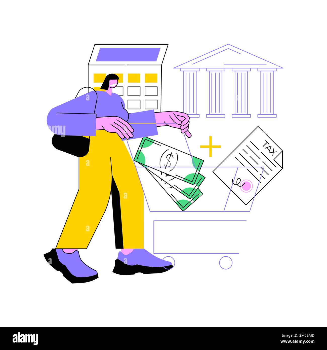 Value added tax system abstract concept vector illustration. VAT number validation, global taxation control, consumption tax system, added value, reta Stock Vector