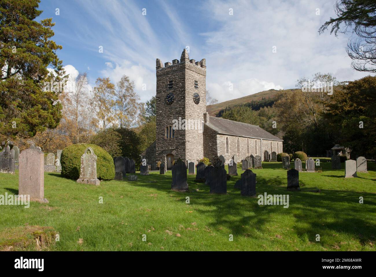 Jesus Church is an Anglican parish church in the village of Troutbeck in the Lake District Stock Photo