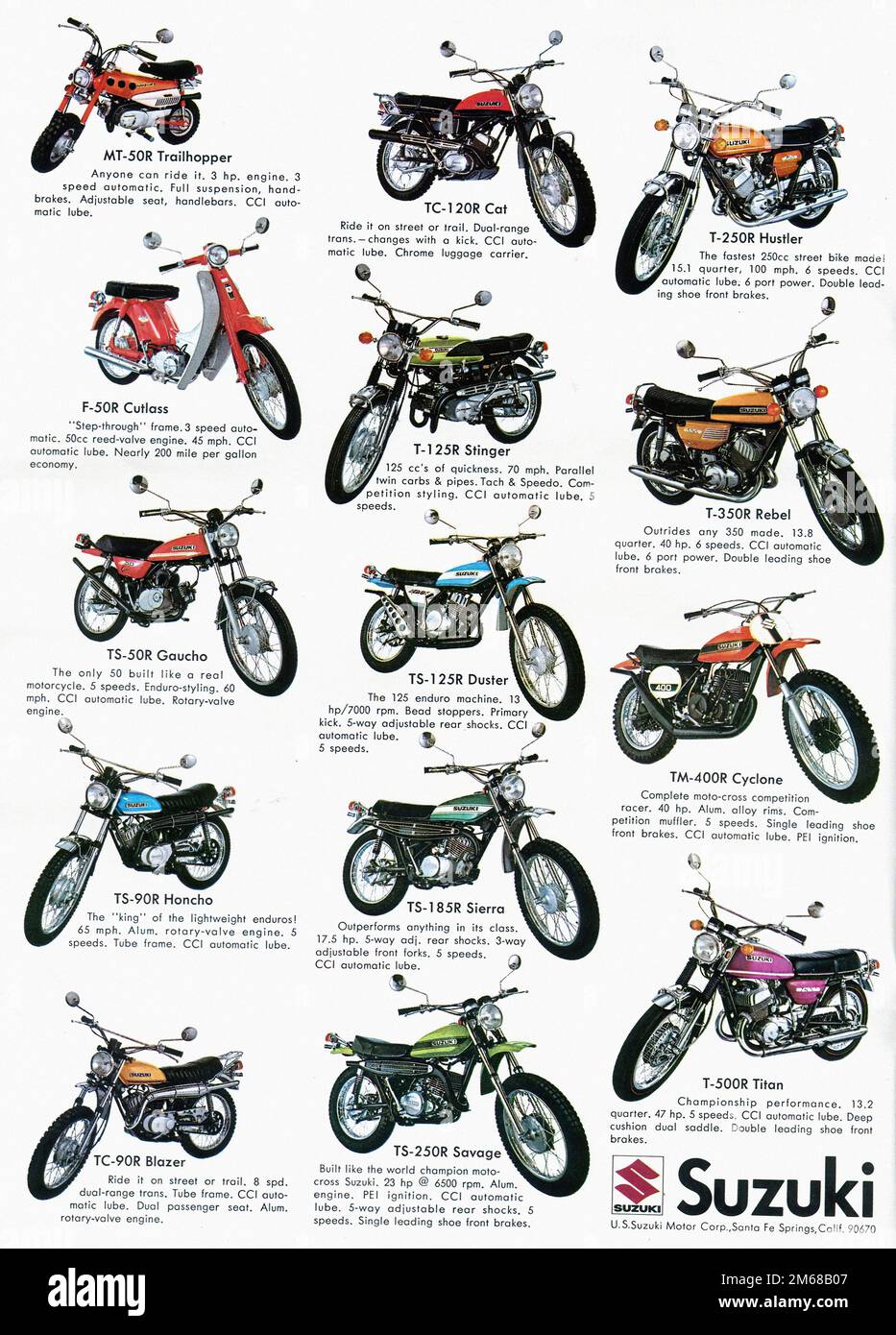 1971 Suzuki Motorcycles Advertising Hot Rod Magazine March 1971 Stock Photo  - Alamy