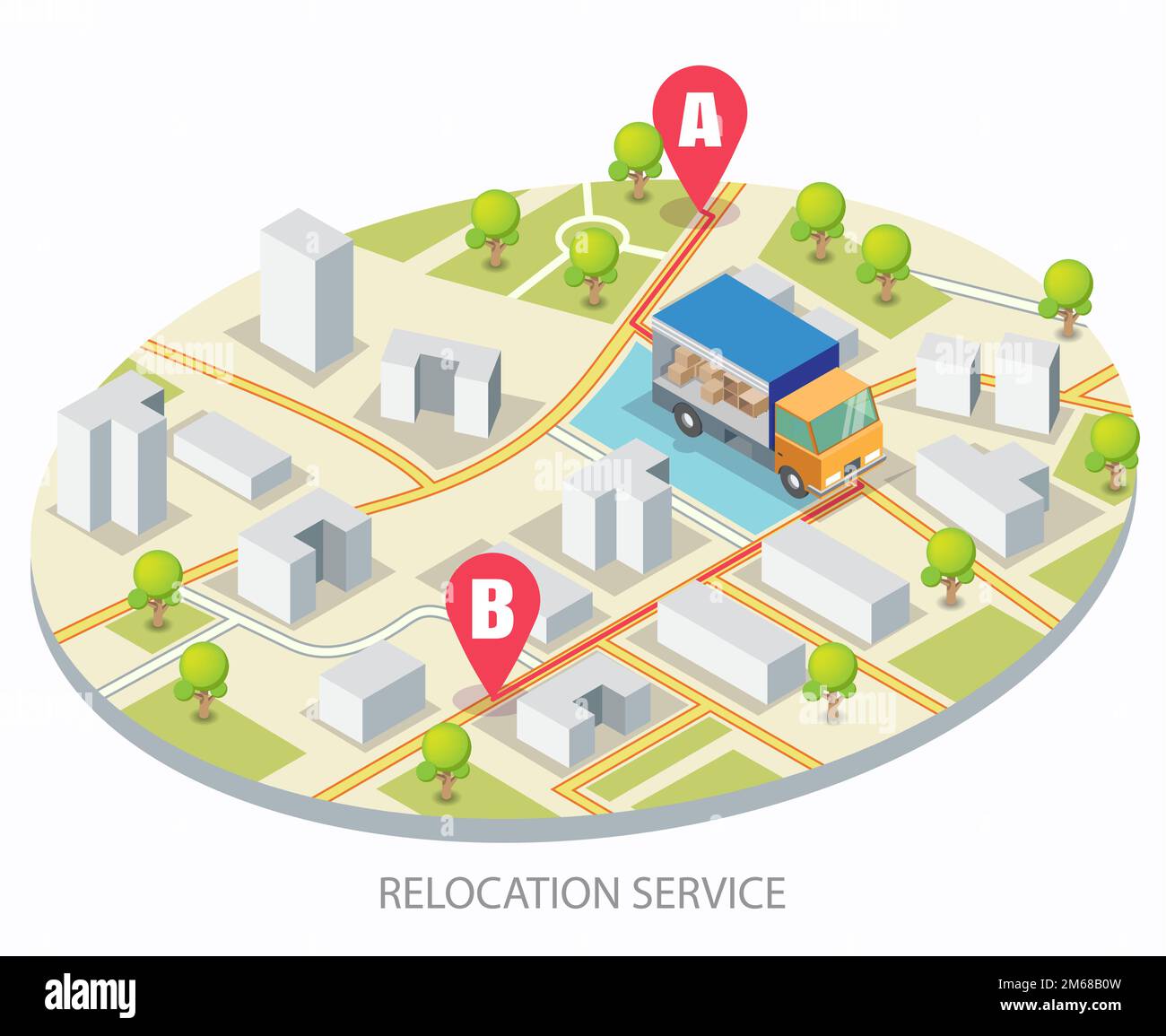 Relocation service vector concept for web banner, website page Stock Vector