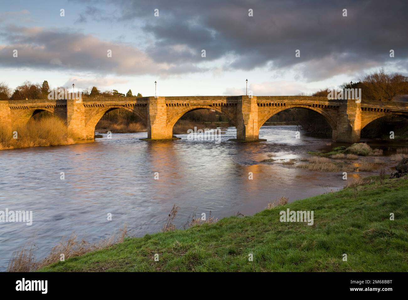 The bridge over the River Tyne at Corbridge, in Northumberland, England Stock Photo