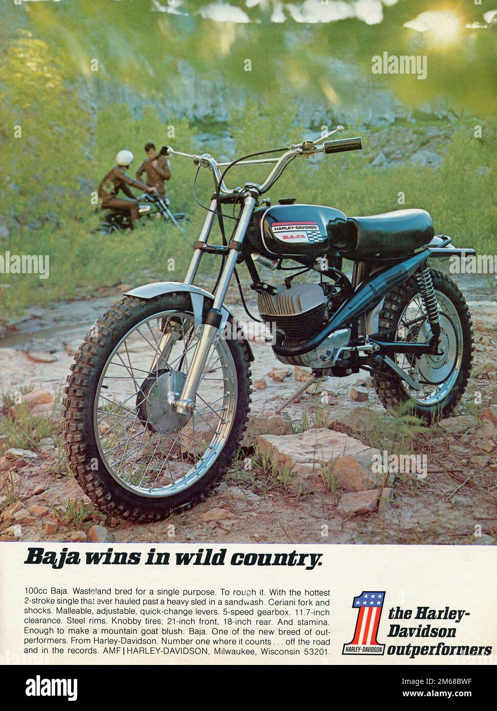 Harley Davidson 100cc Baja Vintage Advertising - Hot Rod Magazine