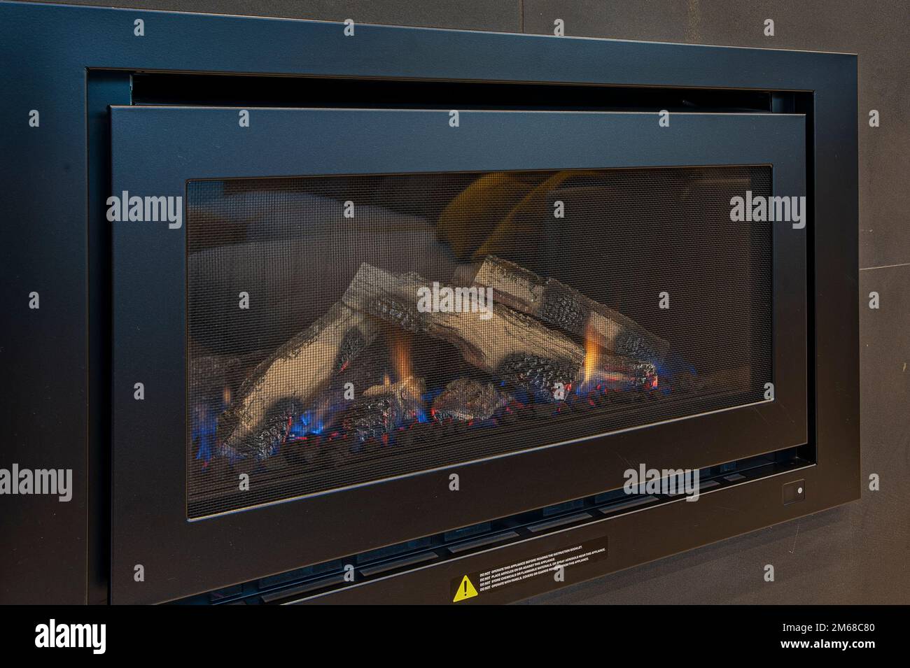 modern fireplace to keep you warm Stock Photo