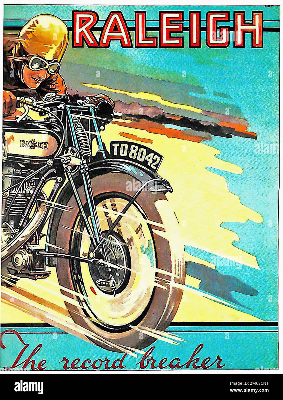 Raleigh Vintage Motorcycle Advertising Stock Photo Alamy