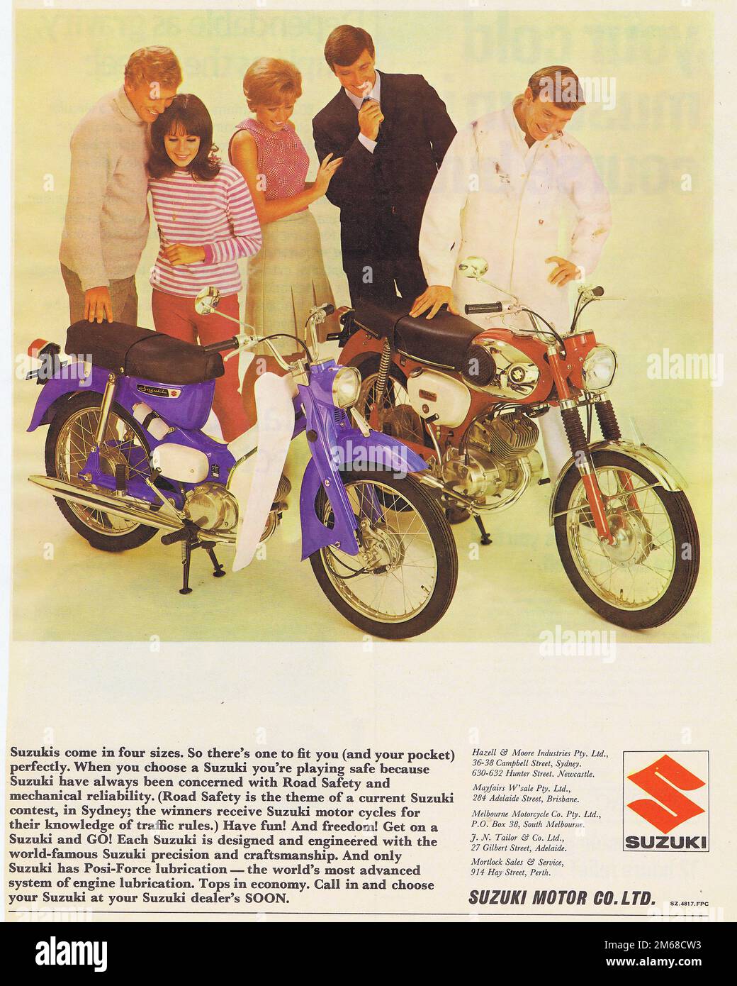 Suzuki 1967 Vintage Motorcycle Advertising Stock Photo Alamy
