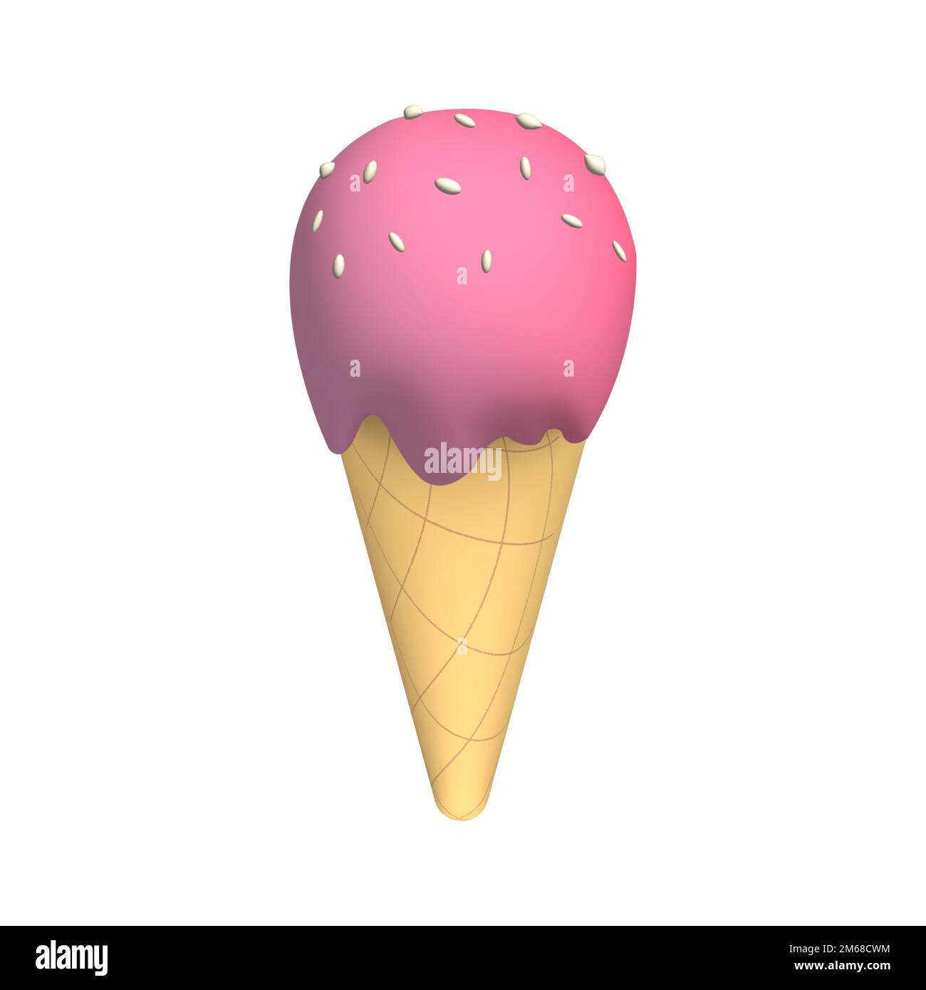 Strawberry sundae ice cream 3d illustration Stock Photo Alamy