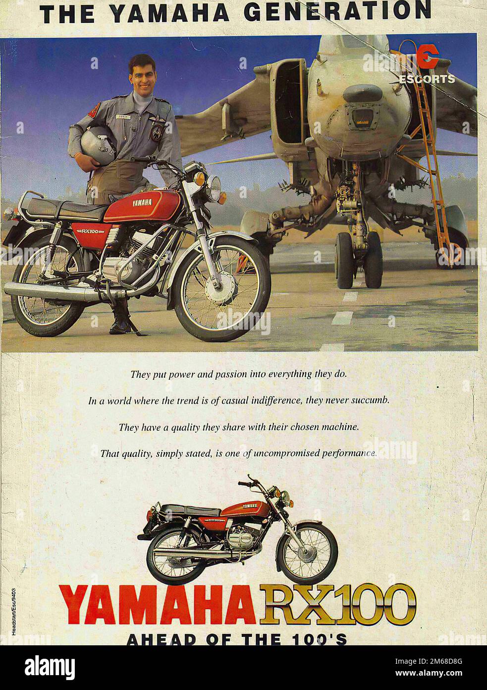 YAMAHA RX 100 - Vintage Motorcycle Advertising Stock Photo - Alamy