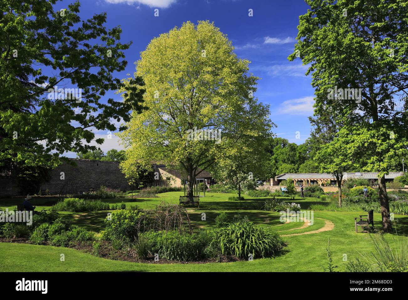 View over the Sculpture Gardens at Burghley house, Elizabethan Stately