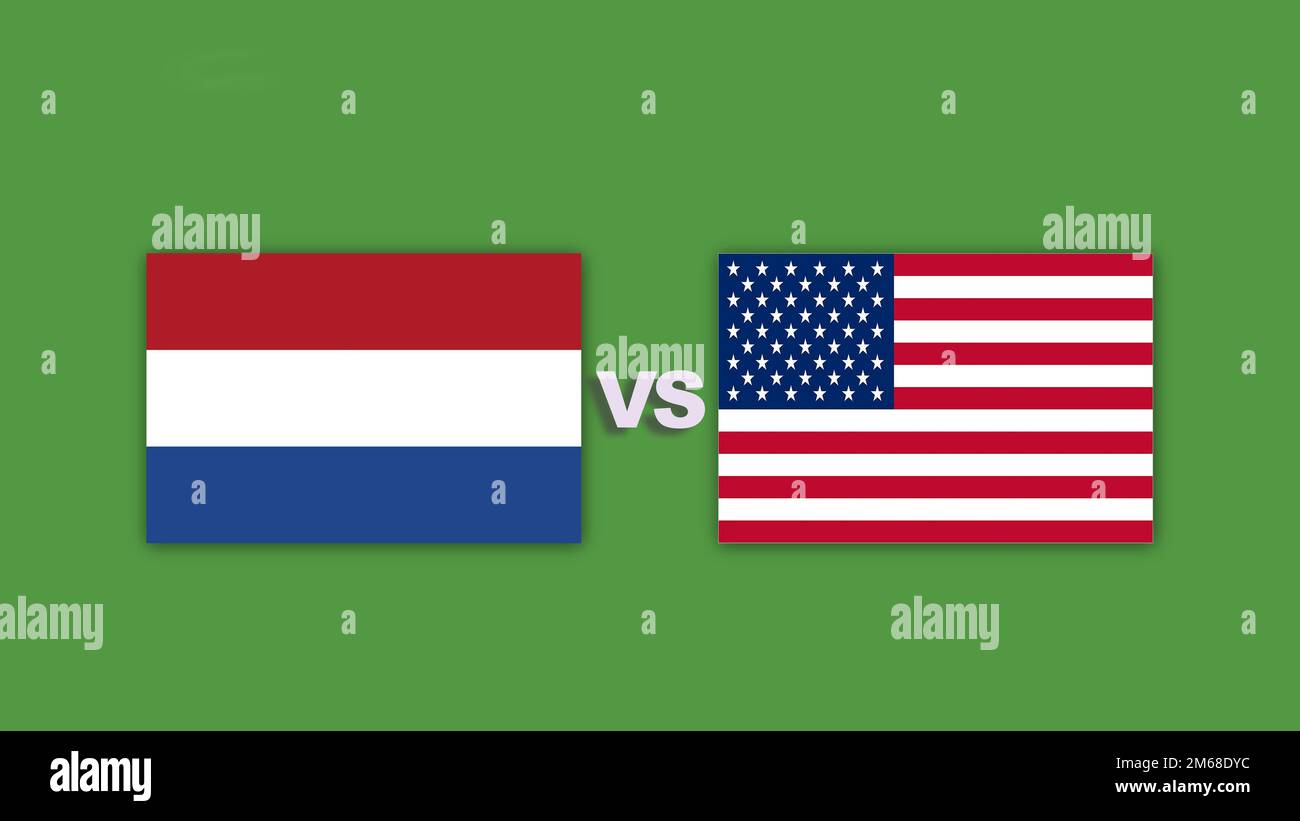 netherlands vs usa Football Match Design Element Stock Photo Alamy