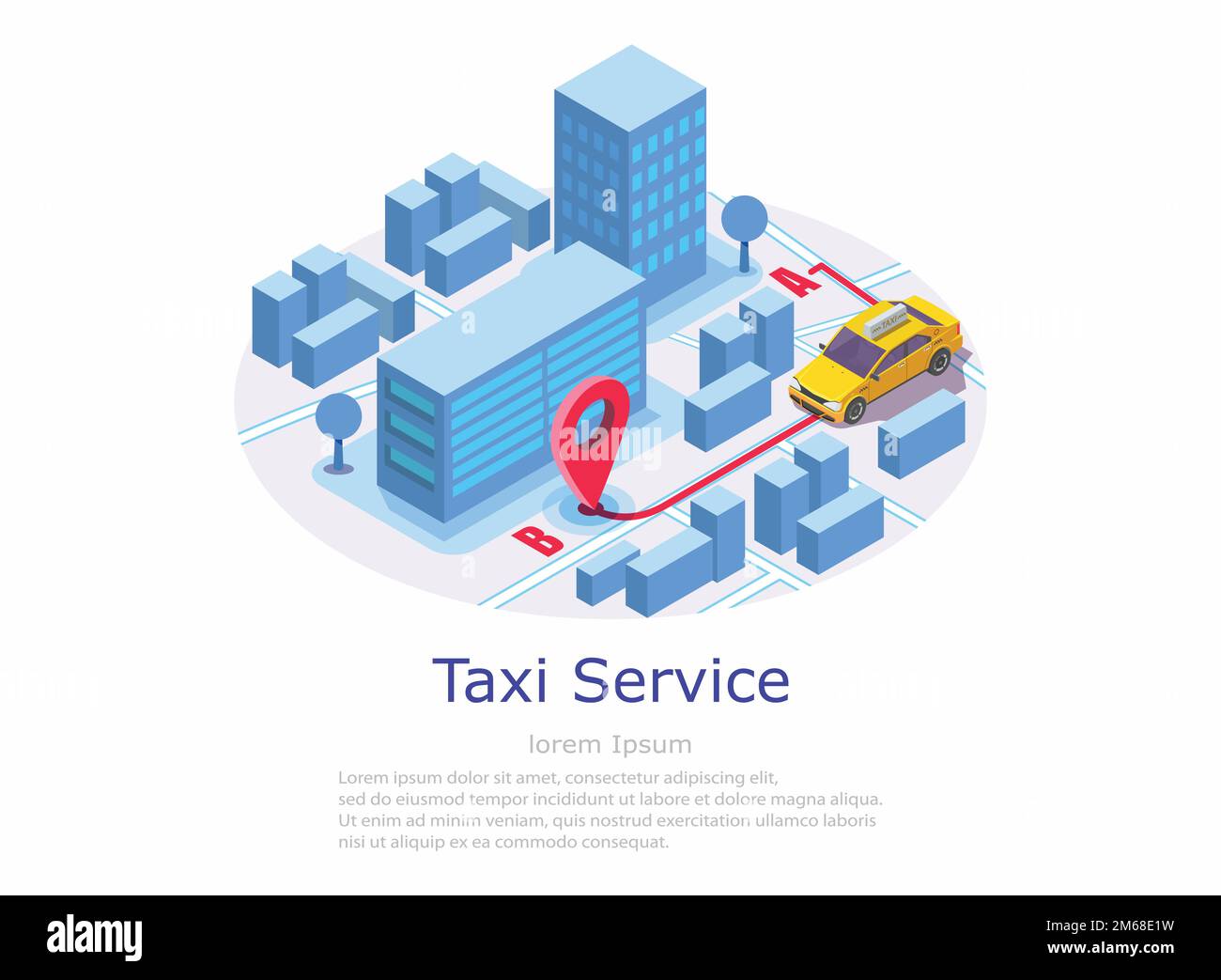 Taxi service vector web site banner template Stock Vector