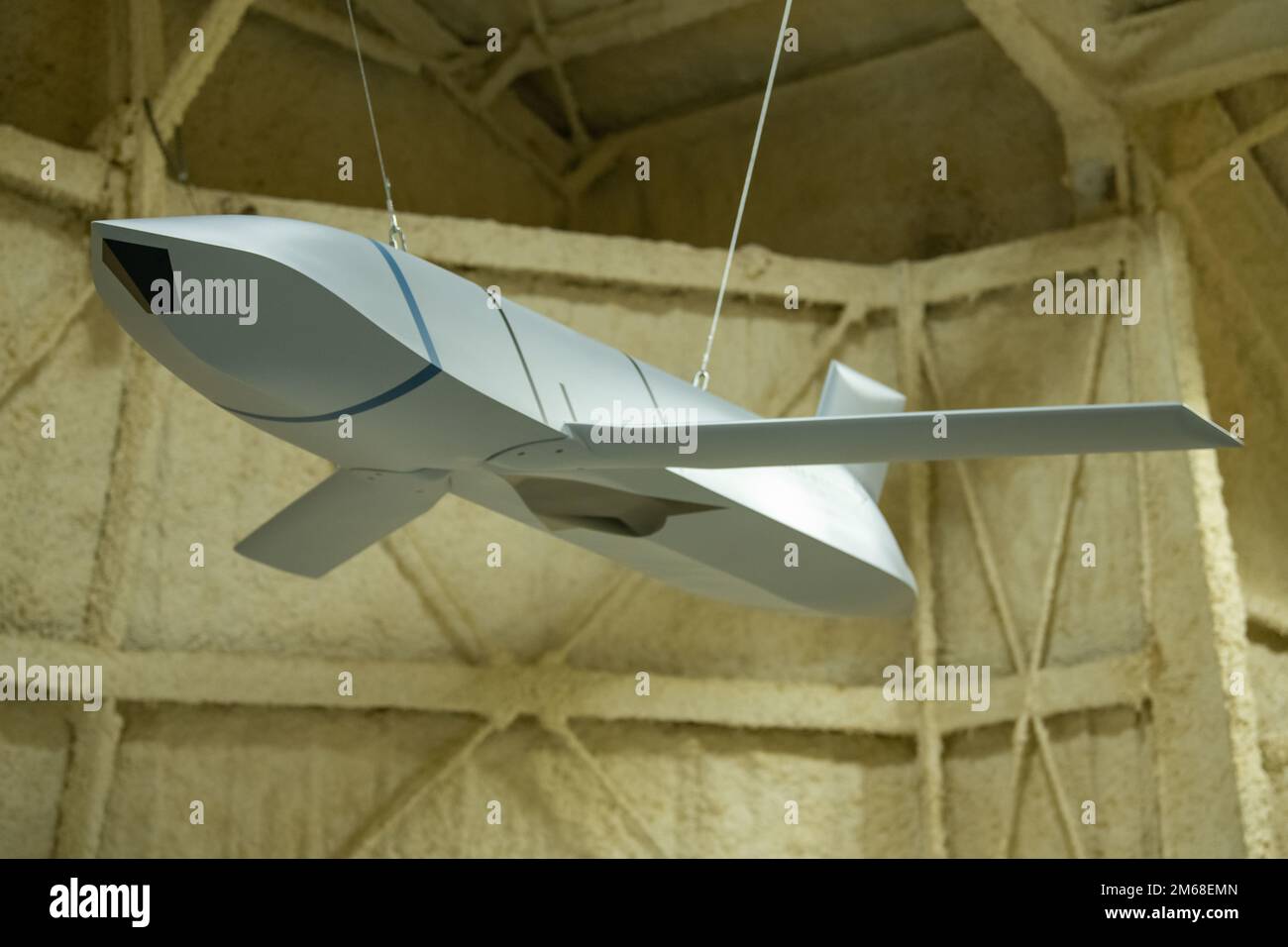 A Joint AirtoSurface Standoff Missile (JASSM) hangs inside the South