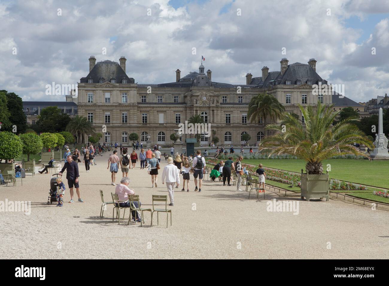 The Luxembourg Palace in the Jardin du Luxembourg in the 6th arrondisement of Paris is a popular tourist destination Stock Photo