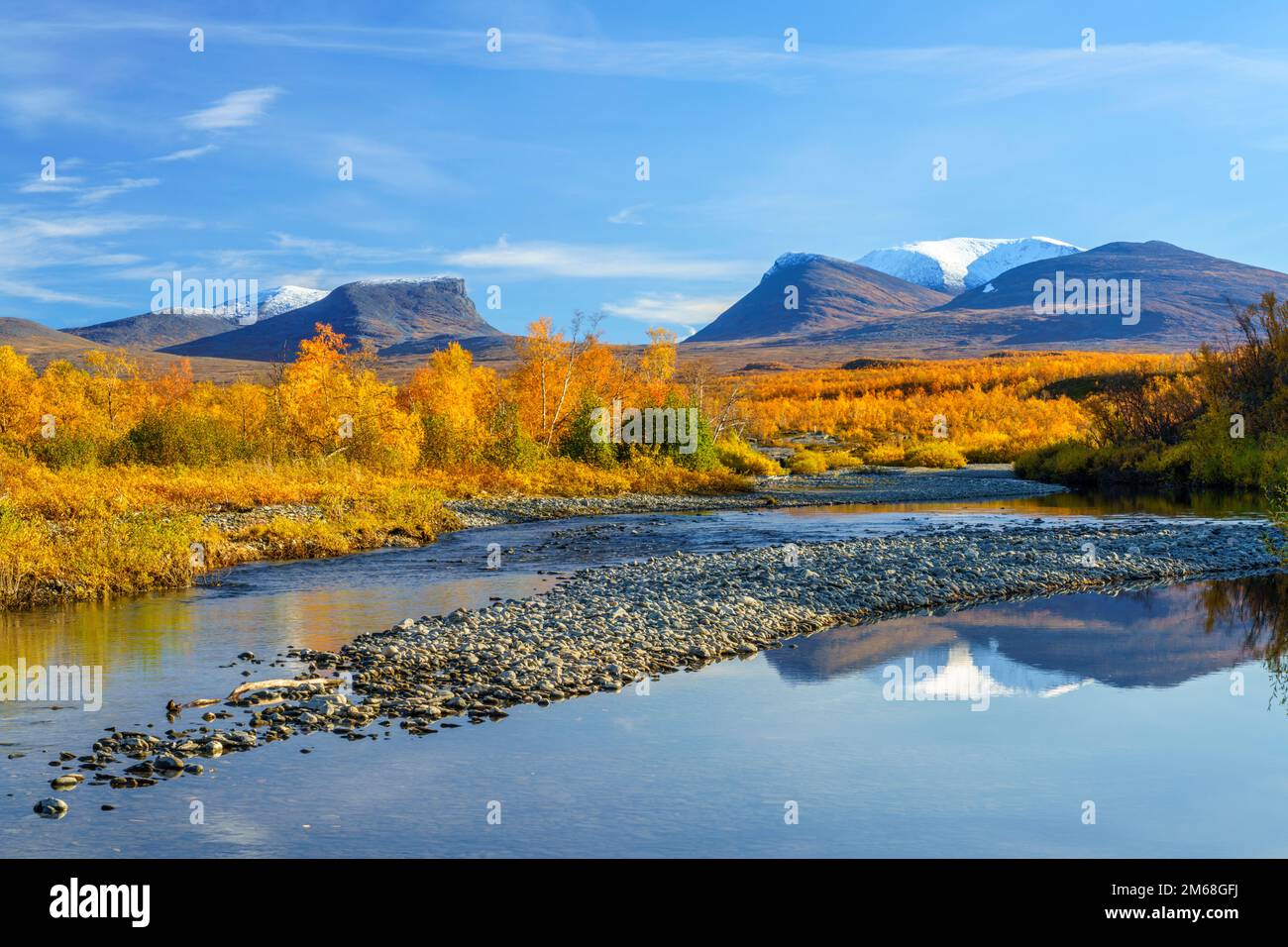 Autumn season in Abisko with Lapporten in background, Abisko, Swedish ...