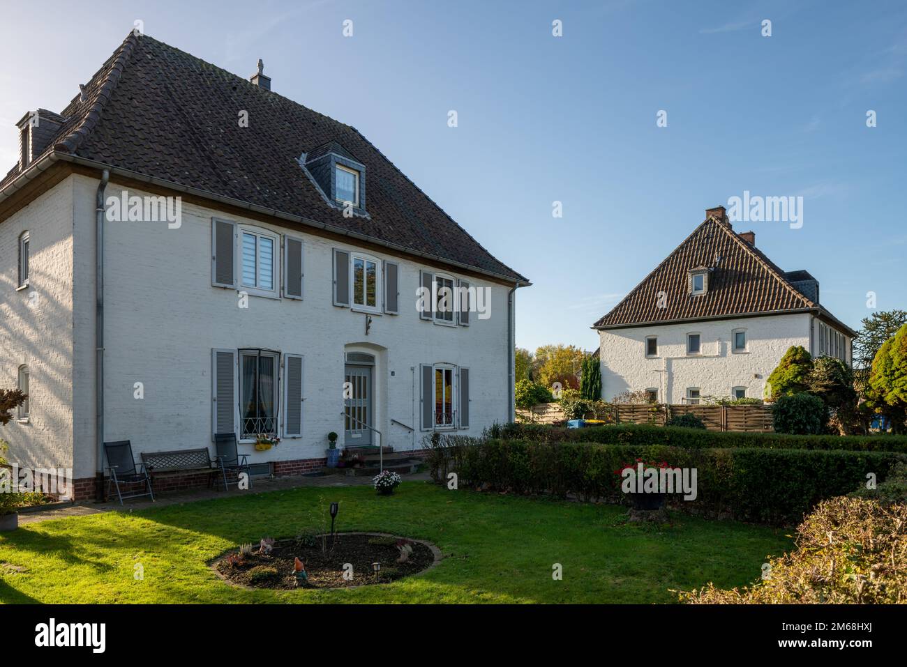 Krefeld, Ortsteil Stahldorf, Siedlung „Klein Österreich (Tiroler Siedlung), 1938/39 von Wilhelm Langhardt erbaut Stock Photo